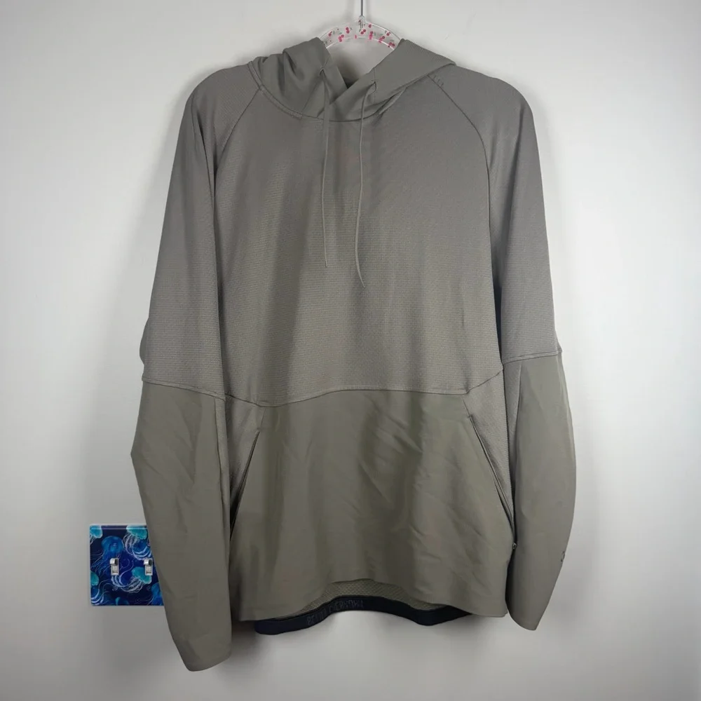 Lululemon Fundamental Fuel Pullover Hoodie Carbon Dust Men's Size Medium LM3BNZS